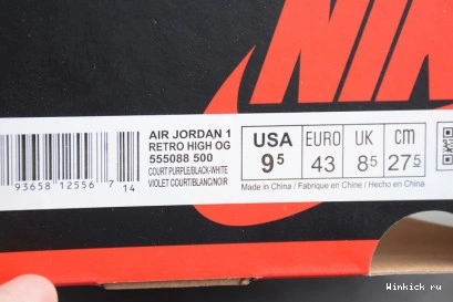 PURPLE JORDAN HIGH 1 AIR COURT 0719